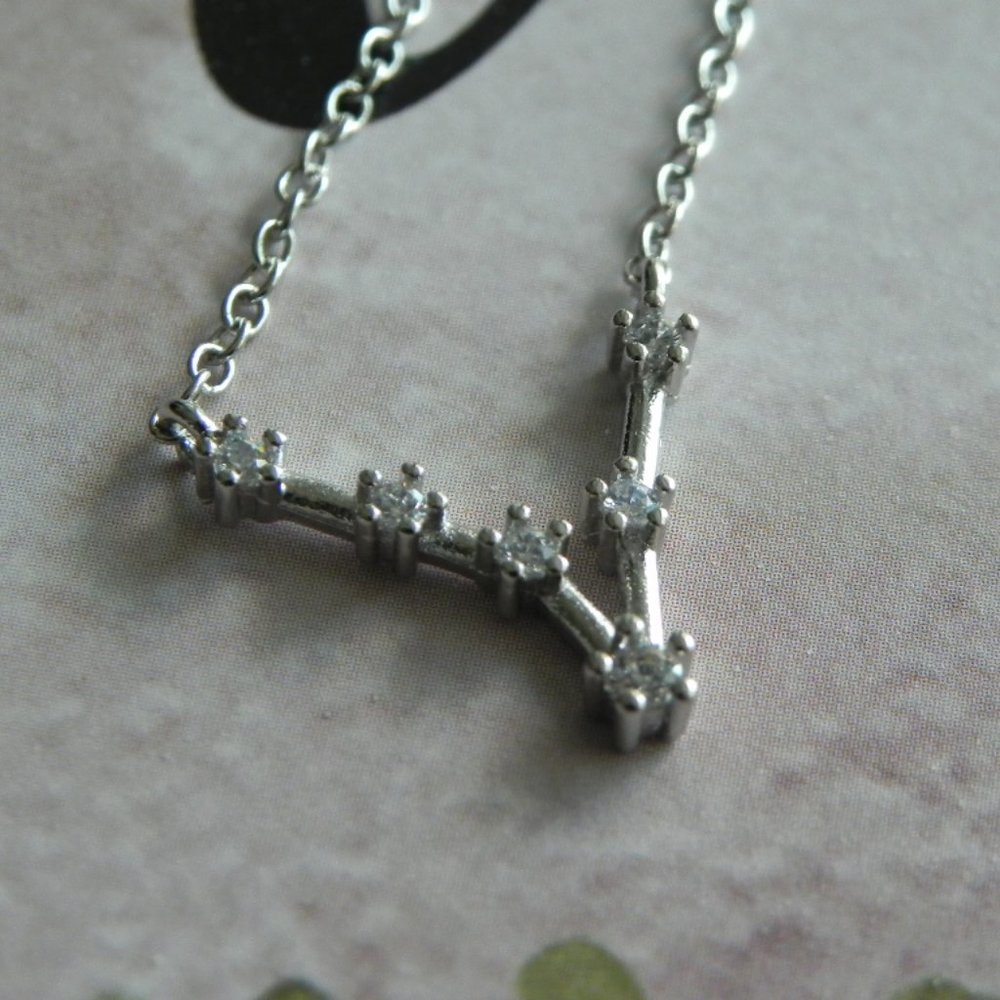 Pisces Constellation Necklaces With Clear CZ Stone